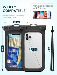 Waterproof Phone Pouch IP68 Floating Waterproof Phone Black & Clear & Pink