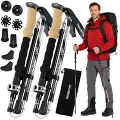 Trek-Z Collapsible Hiking & 100–120 cm (for Height: 4’11” to 5’10”) EVA Black