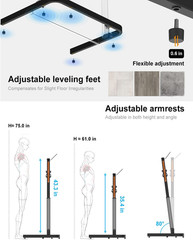 Walking Pad Handle Bar Attachment Only, Compatible with Walking Pads 22.4″ Wide,