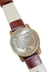 Brass Sundial Compass Design Wrist Watch Leather Band Vintage Nautical Men Gift