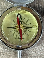 VTG Pasto Metal Pocket Keychain Loop Compass Made in West Germany W/ Hinged Lid
