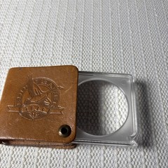 Eddie Bauer Compact Map Compass & Magnifier 2 x 2″ Leather Sheath Hiking Camping