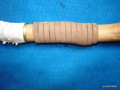 handcrafted WALKING/HIKING STICK spiky apple w/leather Deer Antler Burr Handle