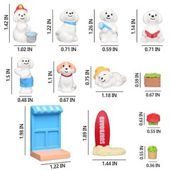 Mini Dog Figurines Cute Car Dashboard Decor, 12 Pcs Dog Car Accessories