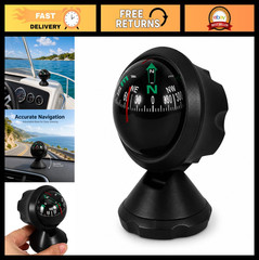 Small Car Dashboard Compass with Adjustable Base – Accurate Navigation Tool for