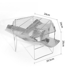 Stainless Steel Outdoor Grill with Detachable Mesh Bowl for Portable Camping