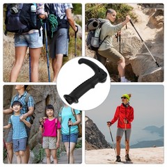 Sturdy Black Walking Stick Handle Grip Replacement for Enhanced Outdoor Support