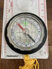 Fieldmaster Compass camping, hiking, tool, magnifier, ruler NEW