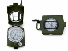 Military Lensatic Compass with Carrying Bag – Waterproof Army Green Survival Com