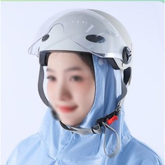 Detachable Heavy Duty Dual Brim Rain Hood Waterproof Thickened Raincoat