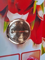 Solid Brass Nautical Brass Sundial Compass With Engraved Item.