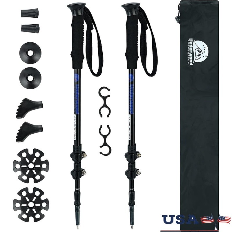 Lightweight Anti-Shock Hiking Poles Adjustable Trekking Sticks Outdoor Use