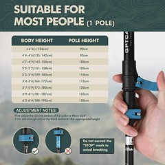 Hiking Stick,1PC Trekking Pole Collapsible Hiking Pole,Lightweight Folding Ad…