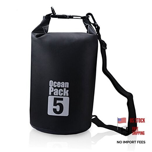 Dry Sack/Floating Waterproof Bag 2L//10L/20L/30L for Boating, 5L Black