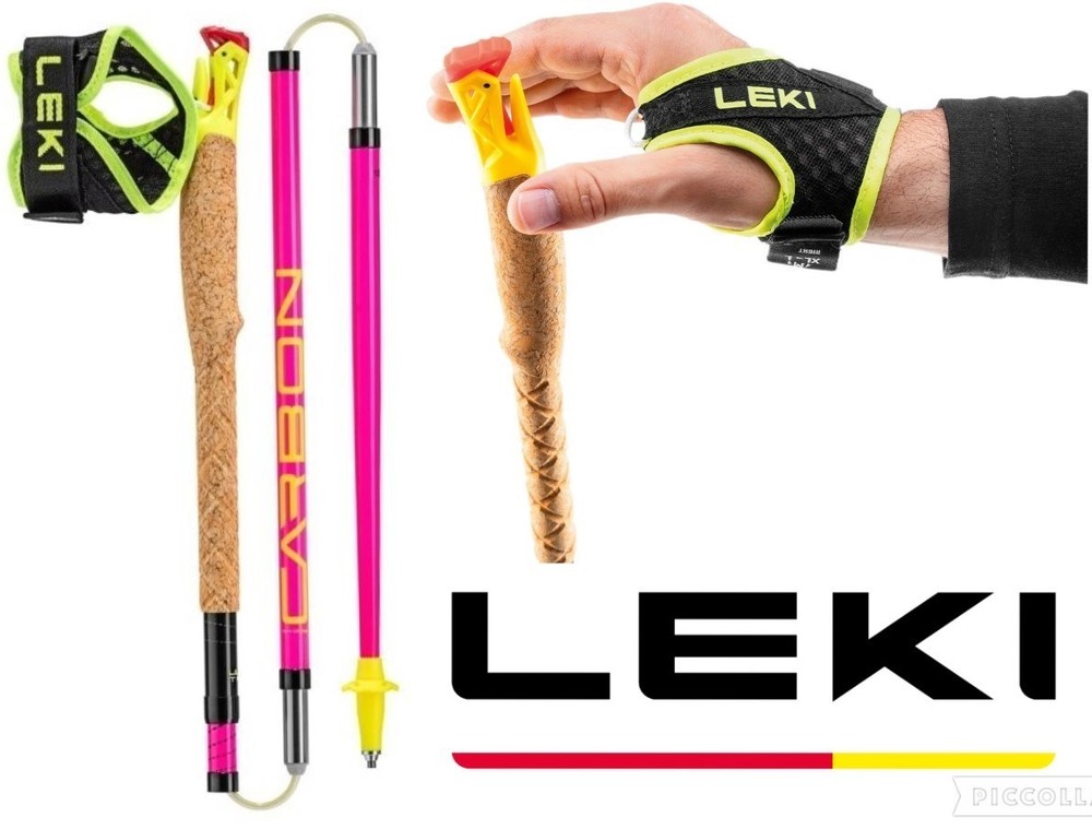 LEKI Ultratrail FX ONE trail running carbon poles shark frame hand strap 105 cm