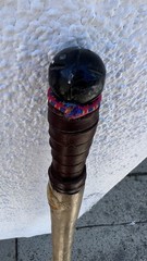 Pair of Wooden Hiking / Walking Sticks w/ Leather Grips – $25 OBO