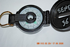 Vintage engineer lensatic compass in undamaged