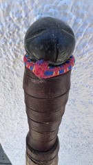 Pair of Wooden Hiking / Walking Sticks w/ Leather Grips – $25 OBO