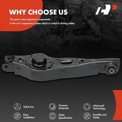 Rear Right Rearward Lower Control Arm, with Bushing, Compatible with Hyundai