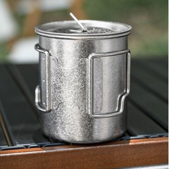 Titanium Camping Mug Portable Coffee Cup 450ml Capacity Smooth Rim Design