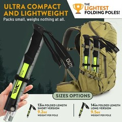 Pair 2 Trekking Walking Hiking Sticks Poles Adjustable Alpenstock Anti-shock