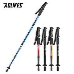 AOLIKES Aluminum Telescopic Hiking Poles Walking Stick 4-Section 50-110cm