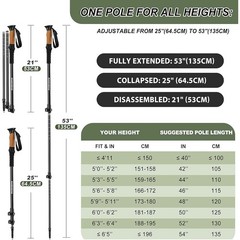 Ultra Lightweight Carbon Fiber Trekking Poles Durable 3K Travel Hiking Equipment