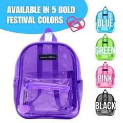 Kandies World Premium Clear Festival Backpack – Stylish Transparent Bag Purple