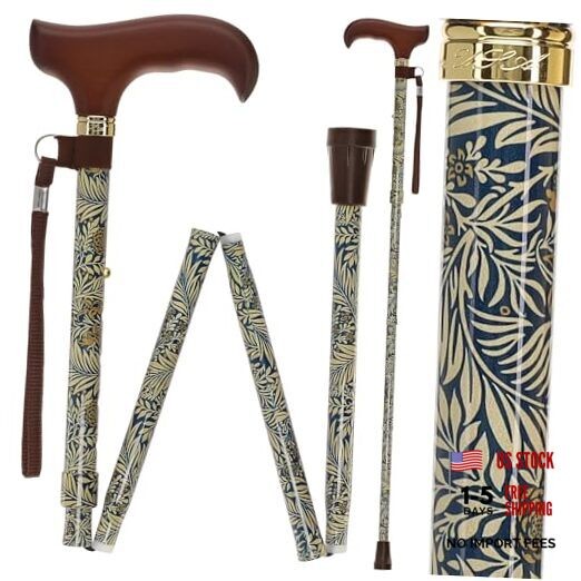 Walking Sticks for Men and Women – Stylish Designer Golden/Petals (Multicolor)