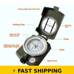 AOFAR Military Compass AF-4580 Waterproof Camo Hiking Camping Gear