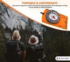 TurnOnSport Orienteering Compass for Hiking, Backpacking & Camping – Advanced…