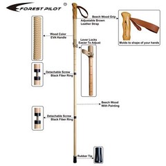 Trekking Pole- 1-pc Pack – Adjustable Hiking or Walking Stick –Strong Natural…