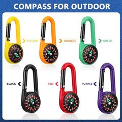 24pcs Compass for Kids – Mini Compass Bulk Keychain with Belt Clip for Party