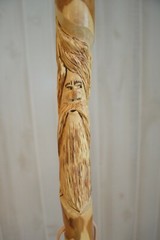 Wood Spirit Hardwood Walking Stick, Hand Carved Staff, Made in the USA, Custom