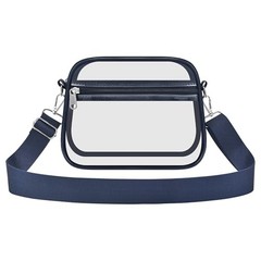 Clear Bag for Stadium Events Clear Sports Fan Handbags Purses Small Navy Blue