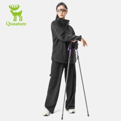 Qunature Aluminium Alloy Walking Hiking Sticks Folding Alpenstock Trekking Pole