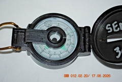 Vintage engineer lensatic compass in undamaged