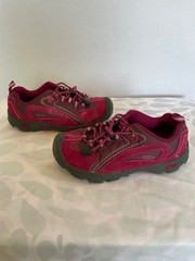 Keen Girls Parker low-top leather sude hiking shoes magenta pink Size 13