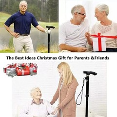 Adjustable Walking Cane Aluminum Walking Stick Folding Collapsible Travel Hiking