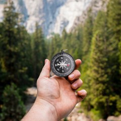 12PCS Hiking Compass Compass Bag Pendant Compass Gifts Men Silver Compass Chain