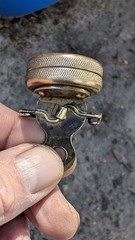 Vintage Marbles Compass, White Face Gladstone MI. Pin Back Brass, Hunting Hiking