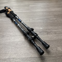 Hiking Trekking Sticks/Cane Pair Black Outdoor Wrist Straps/Cords