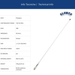Antena VHF 900MM FIBRA + Base RA1