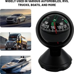 Adjustable Car Dashboard Compass, Portable Navigation Ball for Car Truck & Boat