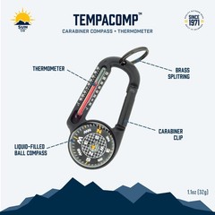 Sun Company TempaComp – Ball Compass and Thermometer Carabiner |