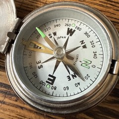 VTG 1950s Pocket Watch Style Compass JAPAN Unbranded Glows WORKS Metal Nice