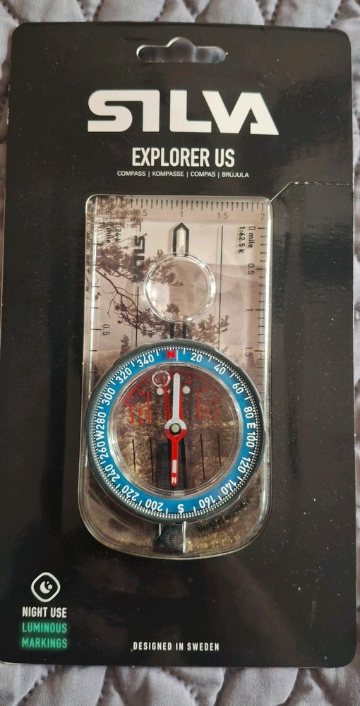 SILVA Explorer Waterproof Compass Luminous Markings Magnifier Hiking Navigation