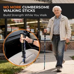 Trek-Z Collapsible Lightweight Hiking Trekking Poles Set of 2 Adjustables