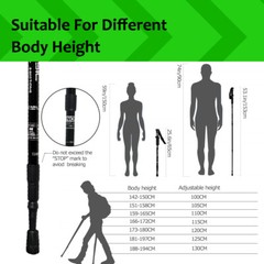 Telescopic Walking Trekking Poles Hiking Sticks Collapsible Alpenstock Pair of 2