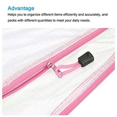 Pink A3 Size Plastic Zipper Bags – Mesh File Pouch – A3 Size